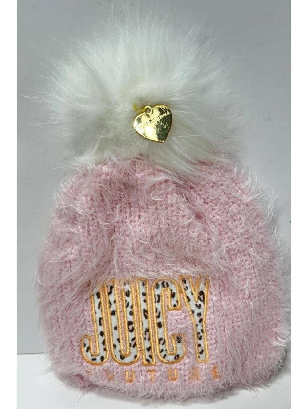 Juicy Couture Kids Girls Pink Winter Hat Cozy Stylish Cold-Weather Essential